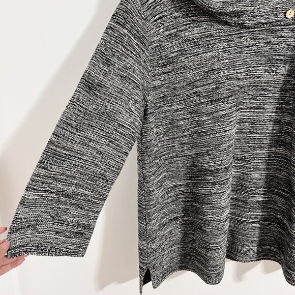 Habitat Gray Shawl Neck Knit Sweater Tunic Top Size S Cotton Heathered Slouchy - Picture 6 of 8